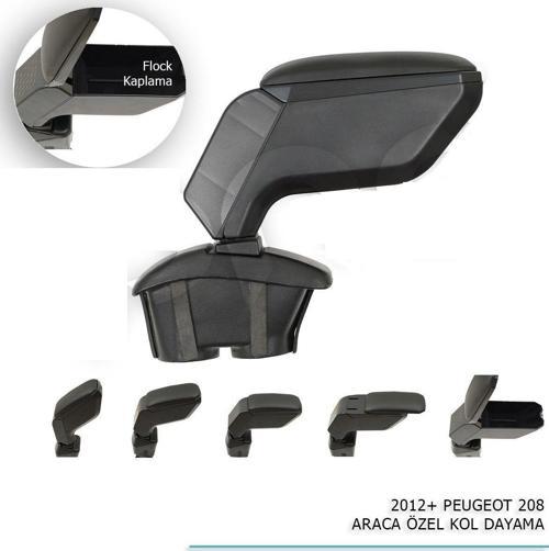 Peugeot 208 Uyumlu Araca Özel Kol Dayama Siyah 2012+ Parça