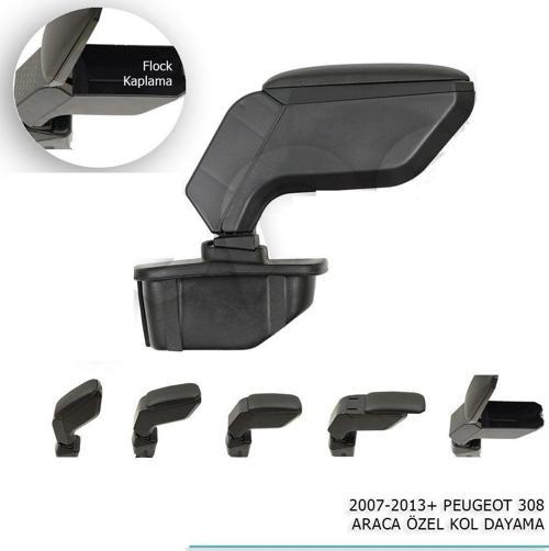Peugeot 308 Uyumlu Araca Özel Kol Dayama Siyah 2007-2013 Parça