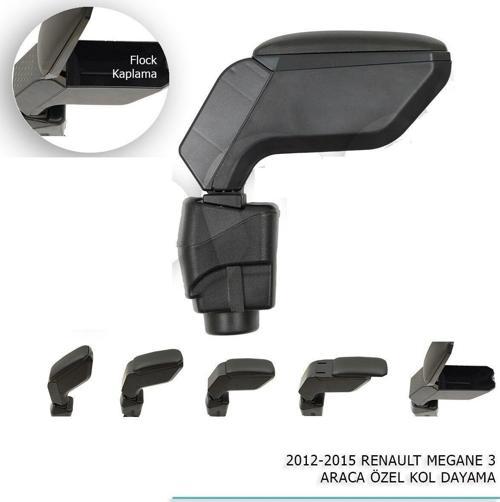 Renault Megane Uyumlu 3 Araca Özel Kol Dayama Siyah 2012-2015 Parça