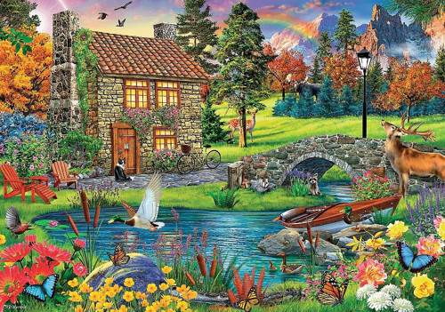 Cottage İn The Mountains 6000 Parça Puzzle
