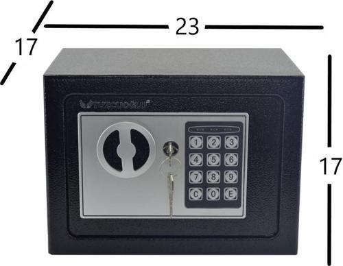 Elektronik Şifreli ve Kilitli Çelik Kutu Kasa 23x17