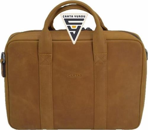 Hakiki Deri Evrak ve Laptop Organizer Çanta 13 İnç Taba