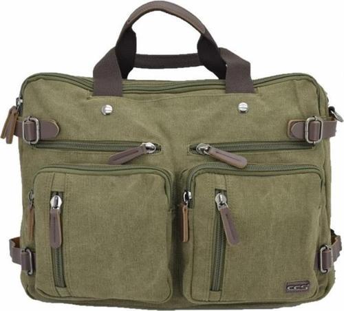 London 31458 Kanvas Sırt Laptop ve Evrak Çantası Haki