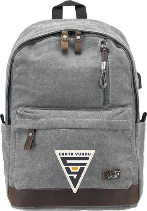 Ççs London 51568 Kanvas Usb Sırt Çantası Gri