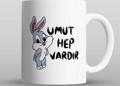 Umut Hep Vardır  Baskılı Kupa Bardak - Sevgililer Günü /// Özel