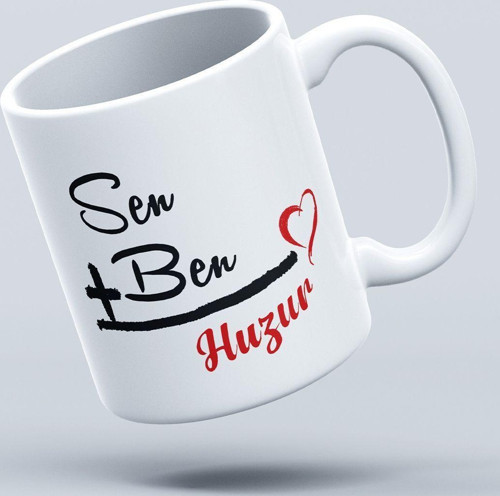 Sen Ben Huzur Baskılı Kupa Bardak Sevgililer Günü Hediye