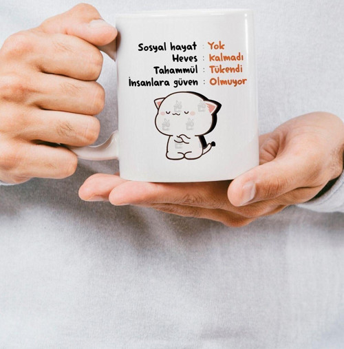 Komik Espirili Baskılı Kupa Bardak - Sevgililer Günü Hediye