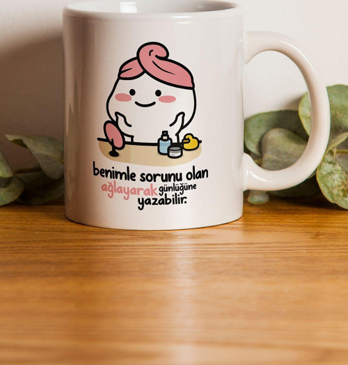 Benimle Sorunu Olan Baskılı Kupa Bardak