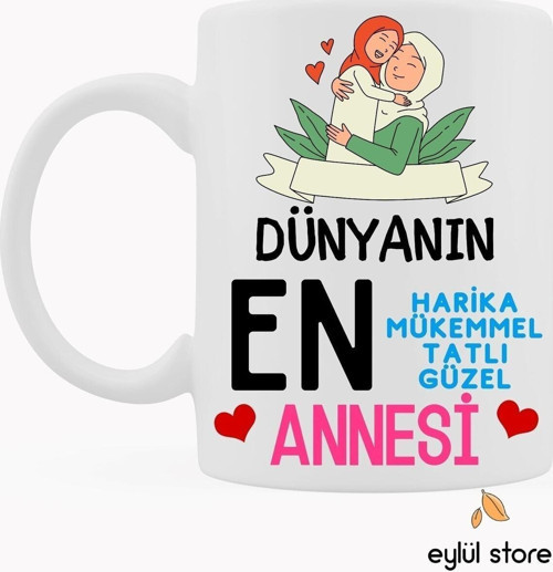 Anne Temalı Yazılı Özel Tasarım Baskılı Kupa Bardak Anneler Günü Hediye-kahve Bardağı
