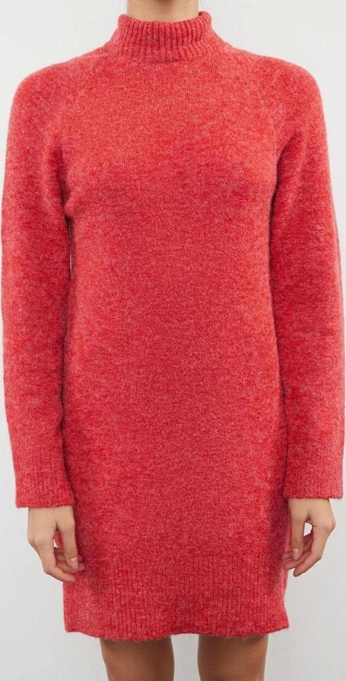 Moda Regular Casual Günlük Tek Plaka Triko Dik Yaka Uzun Kol Shift Mini Boy Elbise