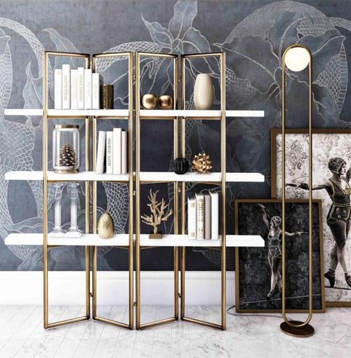 Cloe Gold Kitaplık&duvar Rafı