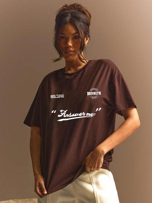 Unisex Answer Baskılı Oversize Tshirt