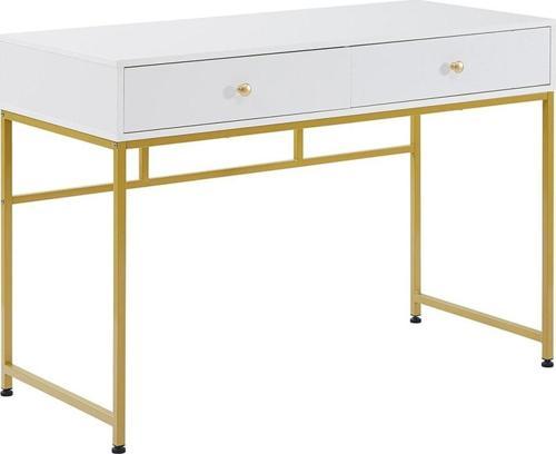 Serenity Beyaz Gold Metal Çalışma Masası 