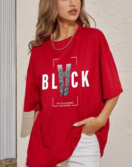 Unisex Black Baskılı Tasarım Tshirt