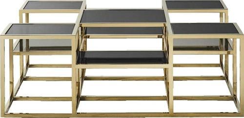 Waleska Gold Metal&cam Orta Sehpa