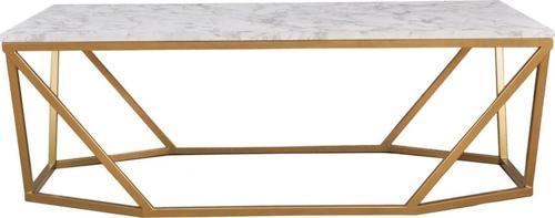 Lavina Gold Metal Mermer Desenli Orta Sehpa