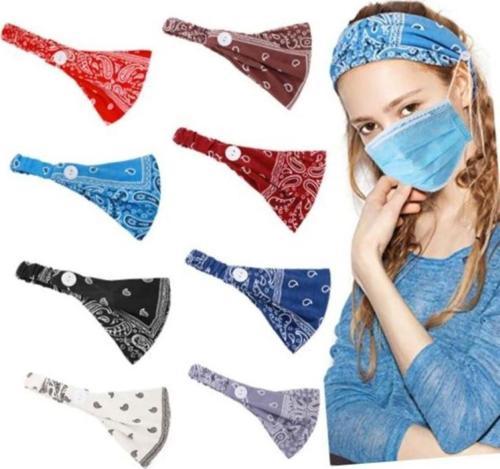 8'li Paket Elastik Kadın Yoga Spor Kaju Çiçek Yumuşak saç bandı Düğme Kafa Bandı Ter Bandı