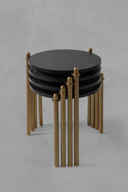 4 Lü Flora Zigon Sehpa - Siyah