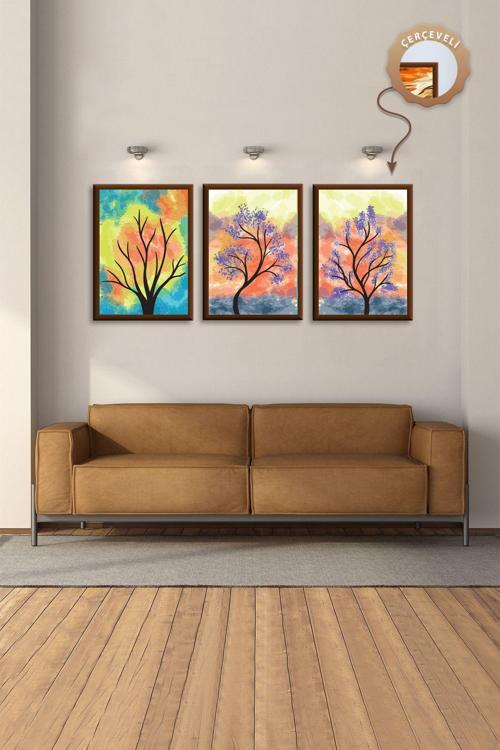 3Lü Tablo Mutfak Duvar Tablosu Modern Tablo Mdf Dekoratif Tablo Yatak Odası Tablo Seti Salon Tablo