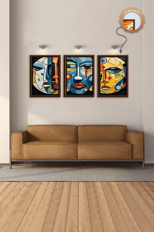 Yatak Odası Tablo Seti Dekoratif Tablo 3Lü Tablo Salon Tablo Modern Tablo Mutfak Duvar Tablosu Mdf