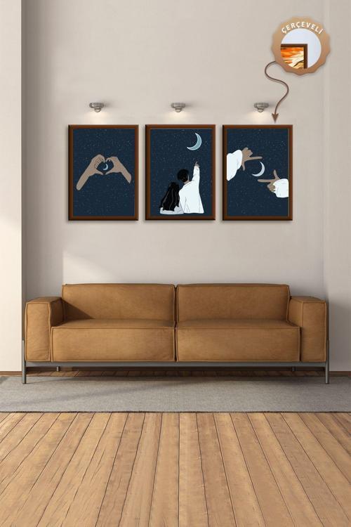 Mutfak Duvar Tablosu Seti 3Lü Tablo Dekoratif Tablo Salon Tablo Yatak Odası Tablo Mdf Modern Tablo