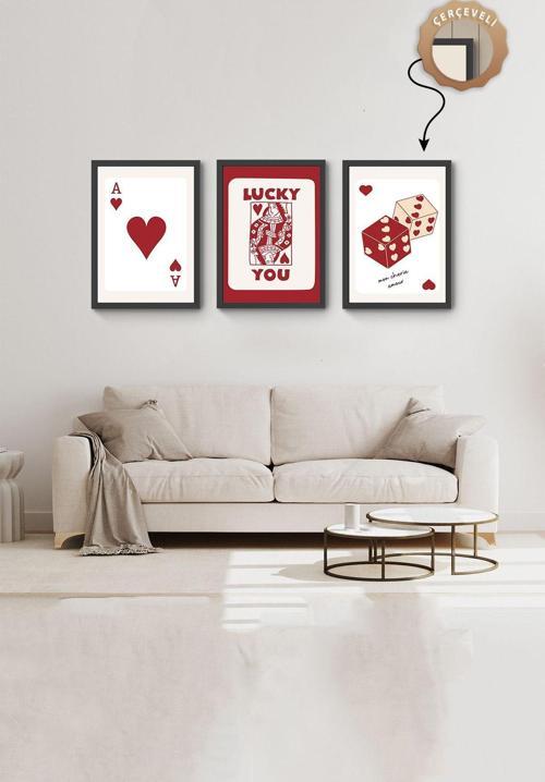 Ahşap Tablo Siyah Çerçeveli Duvar Tablosu Salon Modern Mdf Tablo Duvar Tabloları 3Lü Tablo Seti