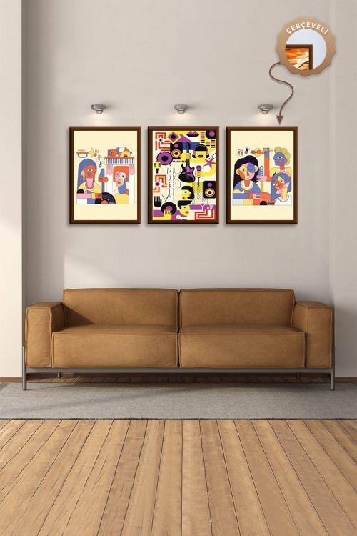 Mutfak Duvar Tablosu Seti 3Lü Tablo Dekoratif Tablo Modern Tablo Yatak Odası Tablo Mdf Salon Tablo