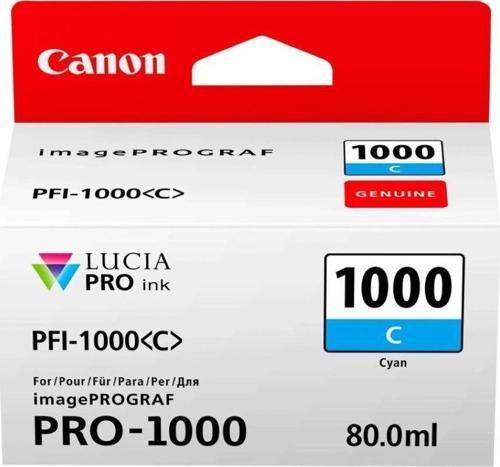 Feyza Bilişim® Canon PFI-1000 C (Cyan) Mavi A2 Yazıcı Orijinal Mürekkep Kartuş 80 ml. (0547C001)