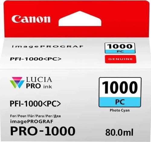 Feyza Bilişim® Canon PFI-1000 PC (Photo Cyan) Fotoğraf Mavi A2 Yazıcı Orijinal Mürekkep Kartuş 80 ml. (0550C001)