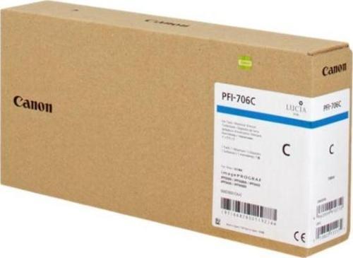 Feyza Bilişim® Canon PFI-706 C (Cyan) Mavi Plotter Orijinal Mürekkep Kartuş 700 ml. (6682B001)