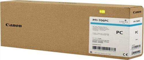 Feyza Bilişim® Canon PFI-706 PC (Photo Cyan) Fotoğraf Mavi Plotter Orijinal Mürekkep Kartuş 700 ml. (6685B001)