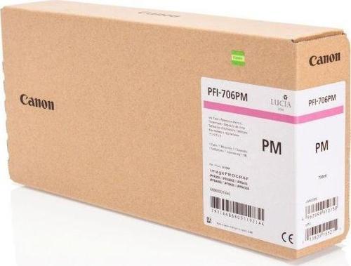 Feyza Bilişim® Canon PFI-706 PM (Photo Magenta) Fotoğraf Kırmızı Plotter Orijinal Mürekkep Kartuş 700 ml. (6686B001)