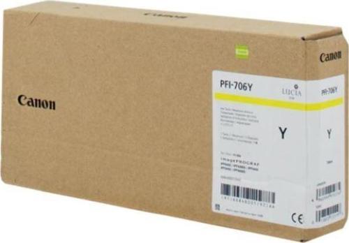 Feyza Bilişim® Canon PFI-706 Y (Yellow) Sarı Plotter Orijinal Mürekkep Kartuş 700 ml. (6684B001)