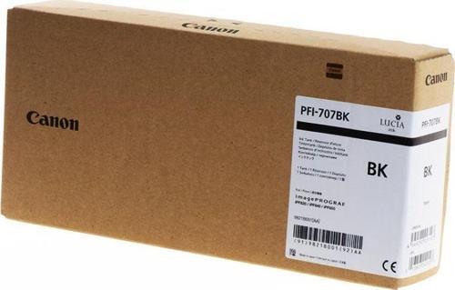 Feyza Bilişim® Canon PFI-707 BK (Photo Black) Fotoğraf Siyahı Plotter Orijinal Mürekkep Kartuş 700 ml. (9821B001)