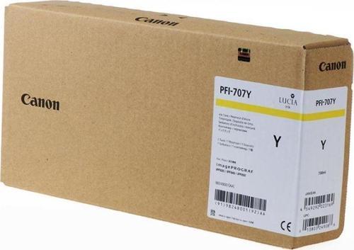 Feyza Bilişim® Canon PFI-707 Y (Yellow) Sarı Plotter Orijinal Mürekkep Kartuş 700 ml. (9824B001)
