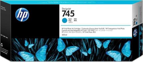 Feyza Bilişim® HP 745 Cyan 300ml. Mavi Orijinal Plotter Designjet Mürekkep Kartuşu (F9K03A)								