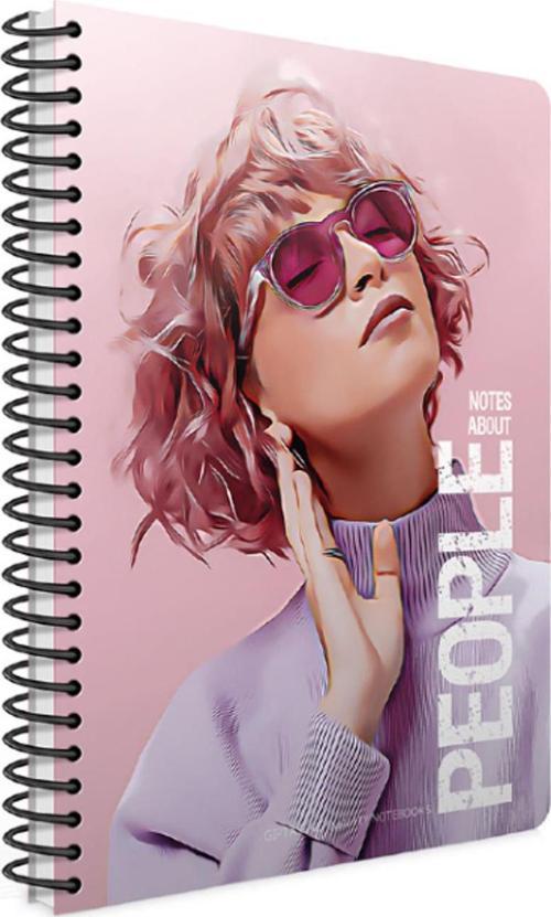 People Spiralli 120 Yaprak Kareli 17X24 Sert Kapak Defter Kod:6261