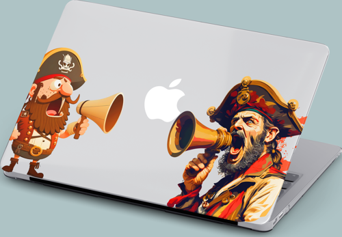 Macbook Air Kılıf 13.3 inç A1369-A1466 Mirmac28 Şeffaf Notebook Kılıfı Korsanlar