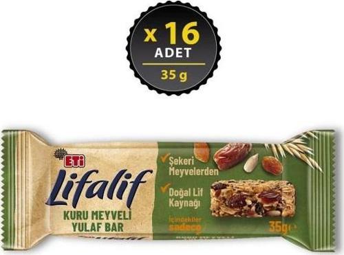 Lifalif Kuru Meyveli Yulaf Bar 35 g x 16 Adet