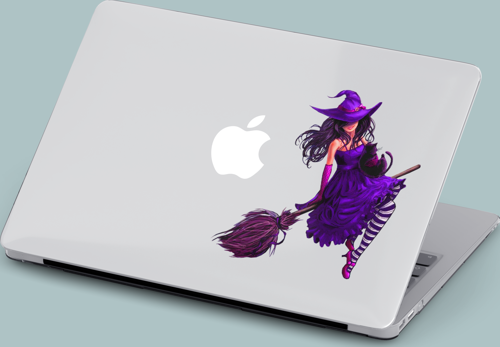 Macbook Pro Kılıf 16 inç A2141 Mirmac27 Şeffaf Koruyucu Kapak Süpürge Cadı