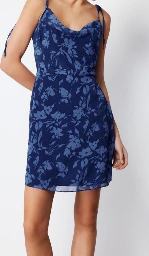 Moda Regular Gündüz Gece Şifon Dokuma Degaje Yaka Askılı Kol A-Line Mini Boy Elbise