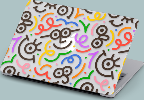 Macbook Pro Kılıf 16 inç A2141 Mirmac17 Şeffaf Koruyucu Kapak Smile