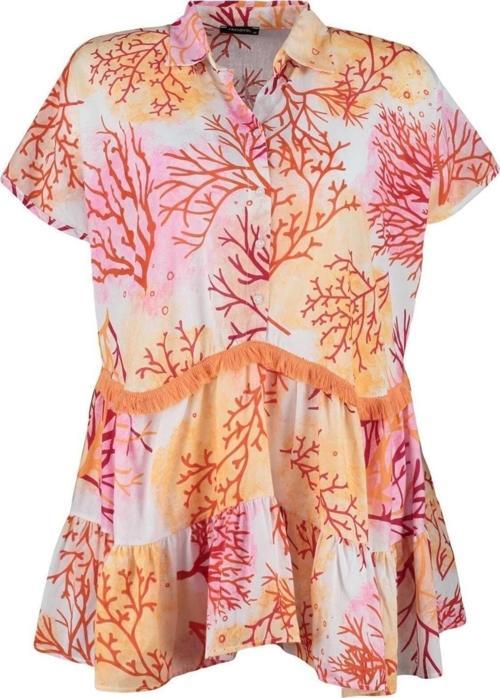 Moda Rahat Plaj Günlük Vual Dokuma Gömlek Yaka Kısa Kol Skater Midi Boy Büyük Beden Elbise