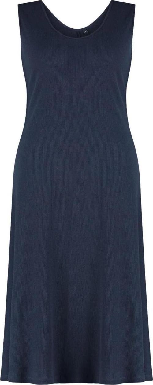 Moda Rahat Casual Günlük Kaşkorse Örme V Yaka Askılı Kol A-Line Midi Boy Büyük Beden Elbise
