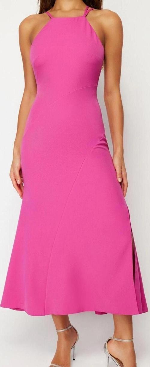 Moda Fit Plaj Günlük Mesh Örme Kare Yaka Kolsuz Kol Bodycone Maxi Boy Elbise