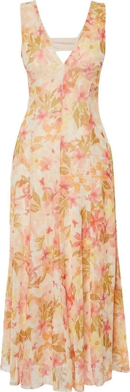 Moda Regular Gündüz Gece Tül Örme V Yaka Kolsuz Kol A-Line Maxi Boy Elbise