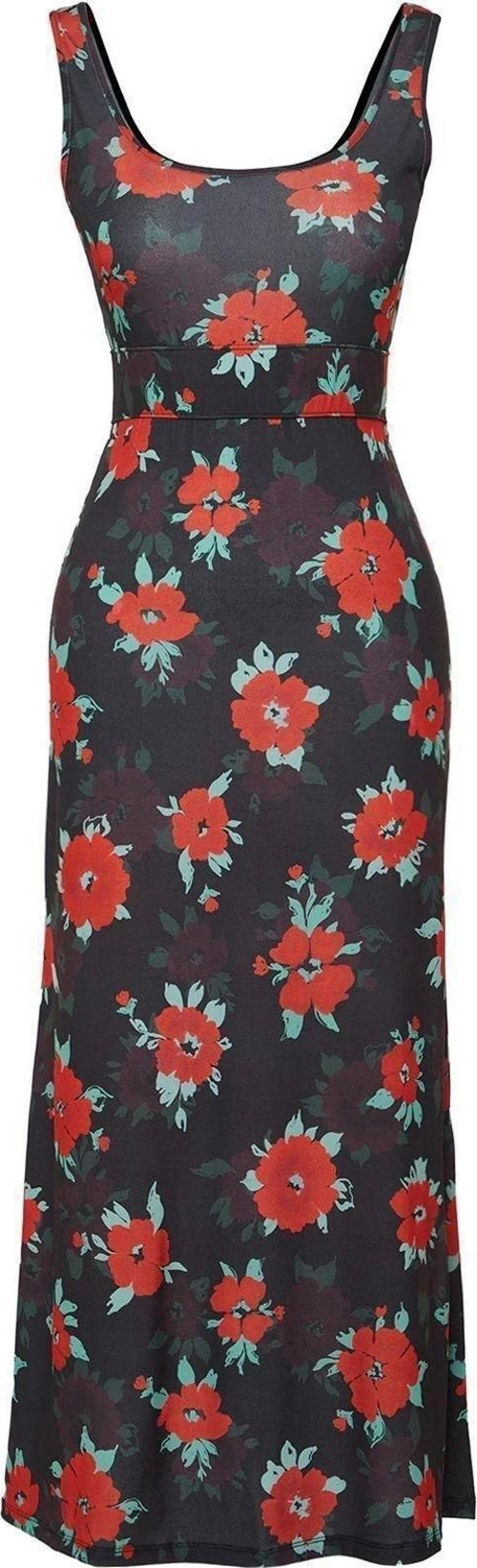 Moda Slim Casual Günlük Kalın Sandy Örme Havuz Yaka Kolsuz Kol A-Line Maxi Boy Elbise