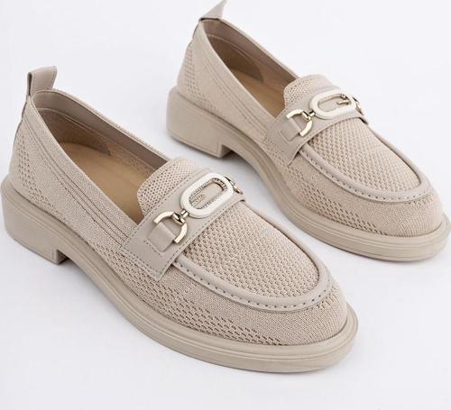 SAKURA Metal Tokalı Triko Kadın Loafer Günlük Makosen Ayakkabı