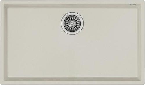 Square 72.40 TG Parlak Krem - Tek Hazneli Tezgahaltı Tegranite Eviye