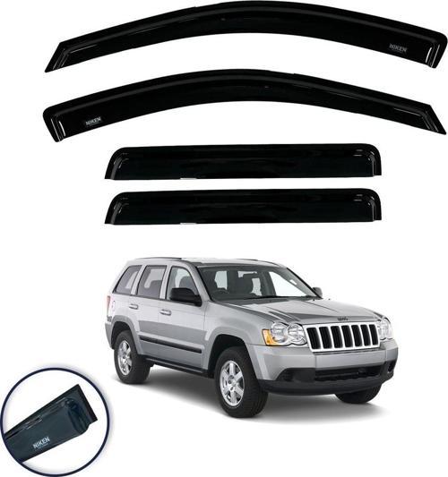 Jeep Grand Cherokee WK Cam Rüzgarlığı 4'lü  2005-2010 Niken (Kromsuz model)
